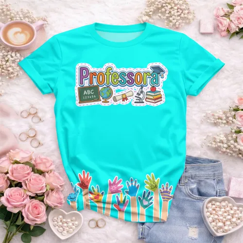 Camiseta Confortável para Professoras – Uso Diário Escolar | Doces Desenhos