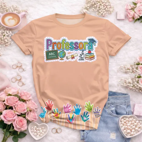 Camiseta Confortável para Professoras – Uso Diário Escolar | Doces Desenhos