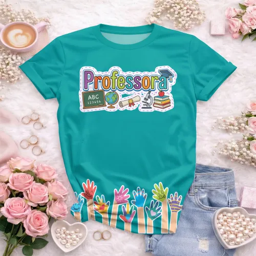 Camiseta Confortável para Professoras – Uso Diário Escolar | Doces Desenhos
