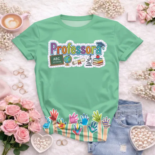Camiseta Confortável para Professoras – Uso Diário Escolar | Doces Desenhos