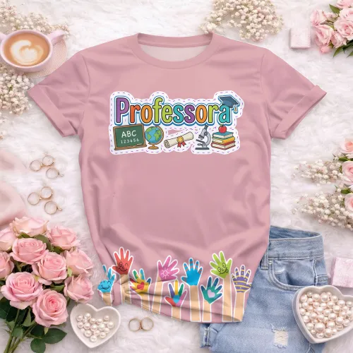 Camiseta Confortável para Professoras – Uso Diário Escolar | Doces Desenhos