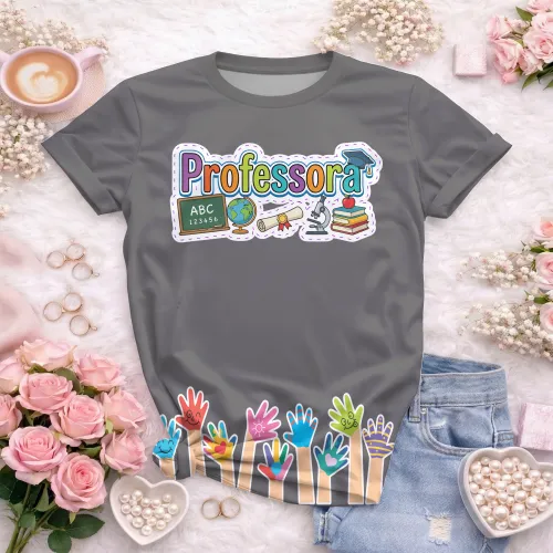 Camiseta Confortável para Professoras – Uso Diário Escolar | Doces Desenhos