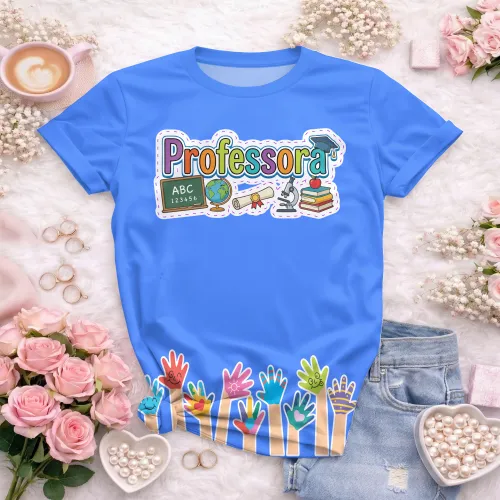 Camiseta Confortável para Professoras – Uso Diário Escolar | Doces Desenhos