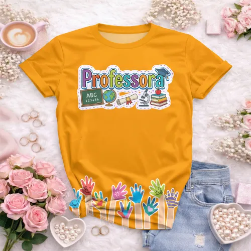 Camiseta Confortável para Professoras – Uso Diário Escolar | Doces Desenhos