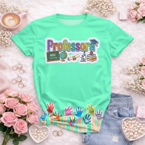 Camiseta Confortável para Professoras – Uso Diário Escolar | Doces Desenhos