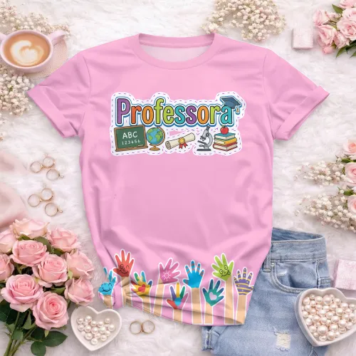 Camiseta Confortável para Professoras – Uso Diário Escolar | Doces Desenhos