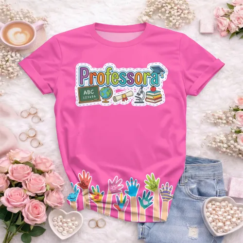 Camiseta Confortável para Professoras – Uso Diário Escolar | Doces Desenhos