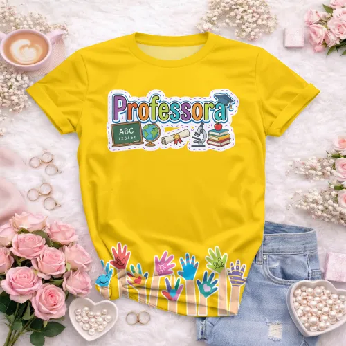 Camiseta Confortável para Professoras – Uso Diário Escolar | Doces Desenhos
