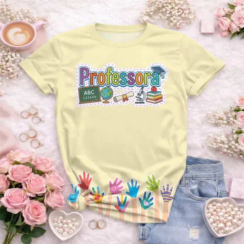 Camiseta Confortável para Professoras – Uso Diário Escolar | Doces Desenhos