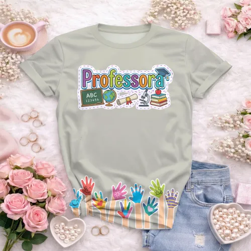 Camiseta Confortável para Professoras – Uso Diário Escolar | Doces Desenhos