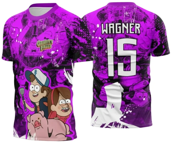 Camiseta de Interclasse 2025 com Arte Vetor Gravity Falls
