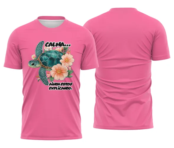 Camiseta Estampada Tartaruga Divertida – Calma Ainda Estou Explicando