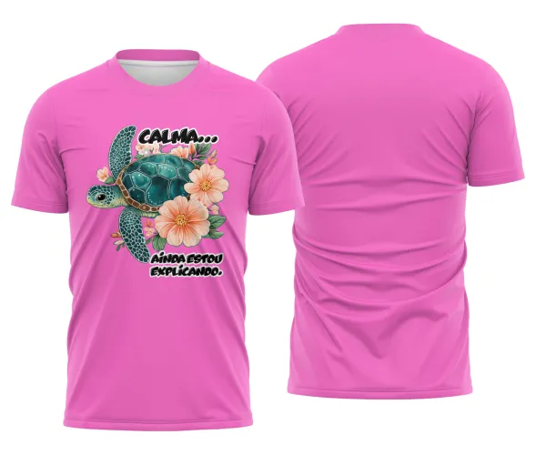 Camiseta Estampada Tartaruga Divertida – Calma Ainda Estou Explicando