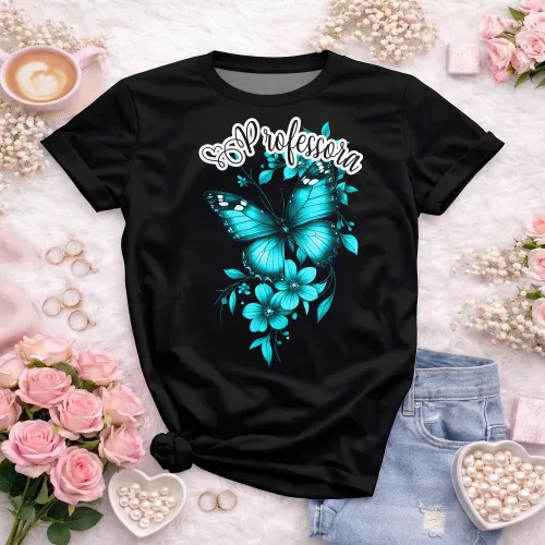 Camiseta Professora – Sou Professora com Borboleta Delicada