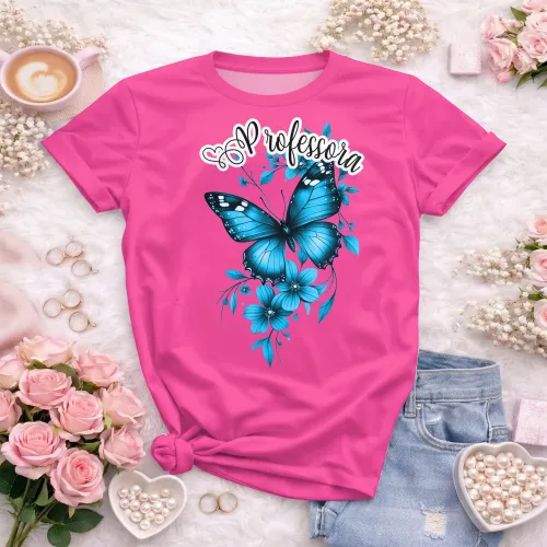 Camiseta Professora – Sou Professora com Borboleta Delicada