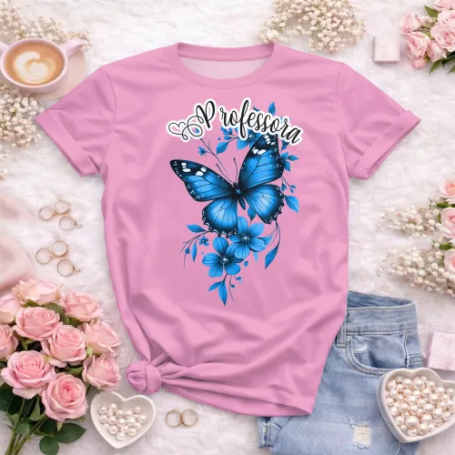 Camiseta Professora – Sou Professora com Borboleta Delicada