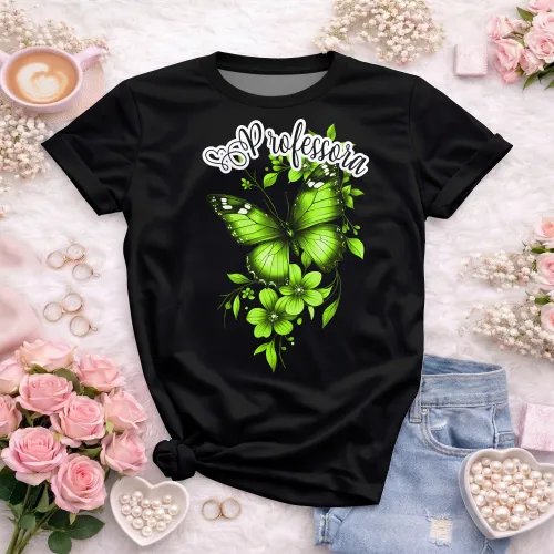 Camiseta Professora – Sou Professora com Borboleta Delicada