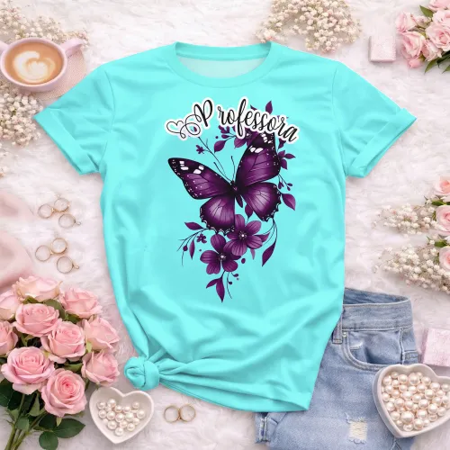 Camiseta Professora – Sou Professora com Borboleta Delicada