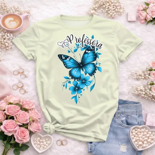 Camiseta Professora – Sou Professora com Borboleta Delicada