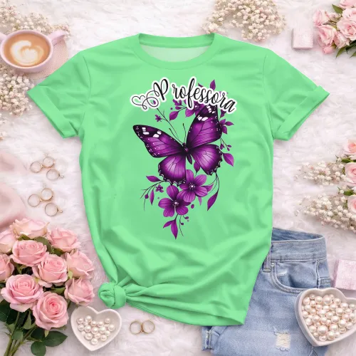 Camiseta Professora – Sou Professora com Borboleta Delicada