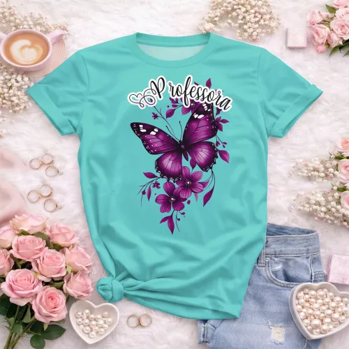 Camiseta Professora – Sou Professora com Borboleta Delicada