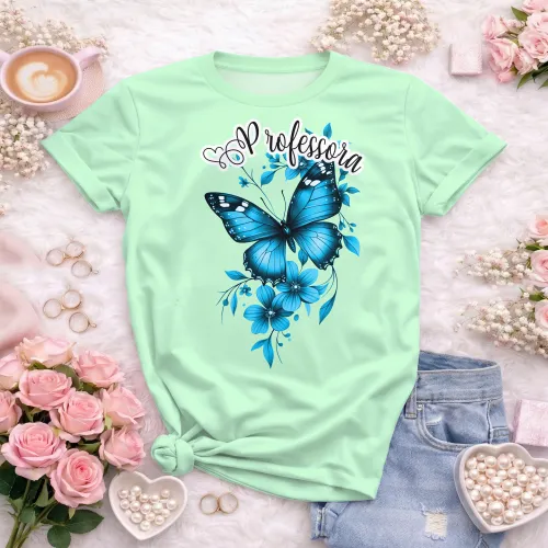Camiseta Professora – Sou Professora com Borboleta Delicada