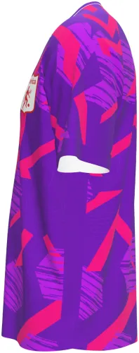 Camisa de goleiro do América de Cali 2026 roxa e rosa com faixas em ziguezague, frente e costas