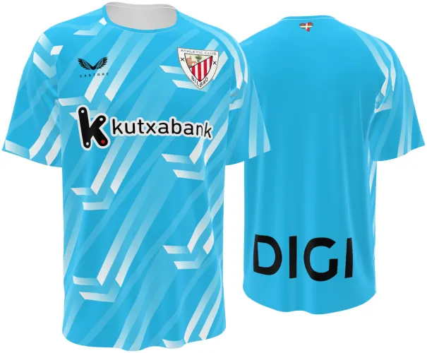Camisa terceiro uniforme do Athletic Club 2026 - 2027 azul-celeste com setas brancas, frente e costas