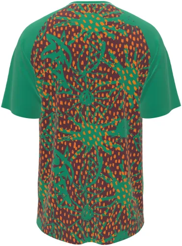 Camisa de pré-jogo da Costa do Marfim 2026 com padrão de tecido africano, frente e costas