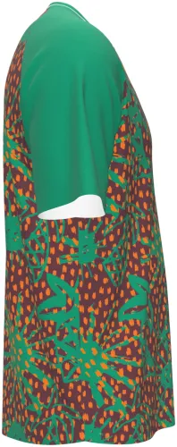 Camisa de pré-jogo da Costa do Marfim 2026 com padrão de tecido africano, frente e costas