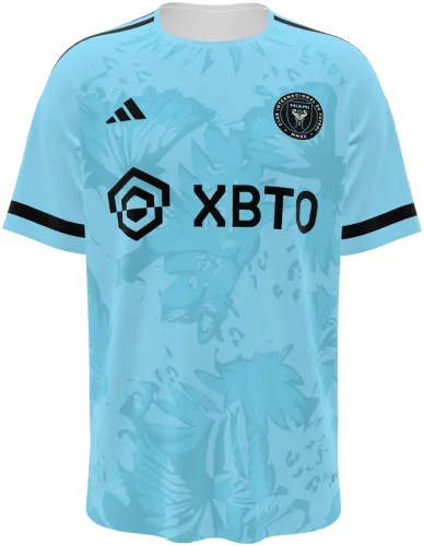 Camisa conceito do Inter Miami 2026 azul-claro com folhagem tropical, frente e costas