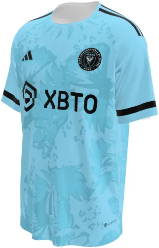 Camisa conceito do Inter Miami 2026 azul-claro com folhagem tropical, frente e costas