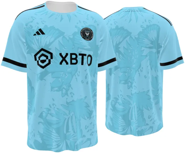 Camisa conceito do Inter Miami 2026 azul-claro com folhagem tropical, frente e costas