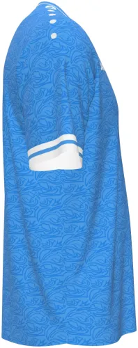 Camisa visitante de Luxemburgo 2026 - 2027 azul-claro com volutas tom sobre tom, frente e costas