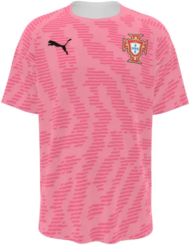 Camisa de goleiro de Portugal 2026 rosa-claro com tigrado tom sobre tom, frente e costas
