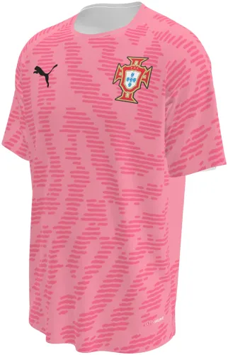 Camisa de goleiro de Portugal 2026 rosa-claro com tigrado tom sobre tom, frente e costas