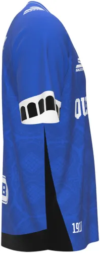 Camisa titular do Querétaro 2026 - 2027 azul com padrão de azulejo, frente e costas