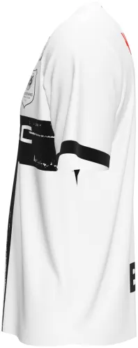 Camisa visitante do Stade Rennais 2026 - 2027 branca com uma cruz preta pintada, frente e costas