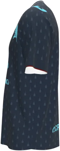 Camisa terceiro uniforme do Torino FC 2026 - 2027 azul-marinho com triângulos e detalhes turquesa, frente e costas