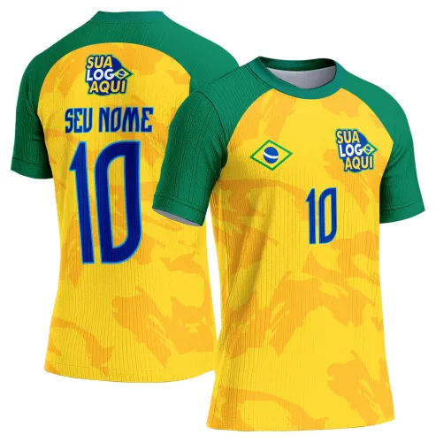 Estampa Brasil 2026 futebol nacional, criada para camisetas esportivas e personalizadas.