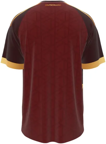 Camisa conceito da Alemanha 2026 bordô com águia dourada em chamas, frente e costas