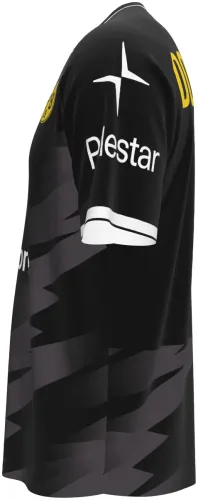 Camisa visitante do Borussia Dortmund 2026 - 2027 preta com raios cinza, frente e costas