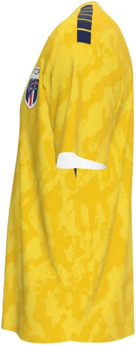 Camisa de goleiro de Cabo Verde 2026 amarela com camuflado tom sobre tom, frente e costas