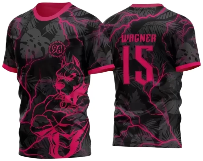 Estampa Camisa Escolar - Pitbull Interclasse 2025 - Cores Preta e Pink