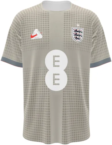 Camisa de pré-jogo da Inglaterra 2026 bege com blocos de trama, frente e costas
