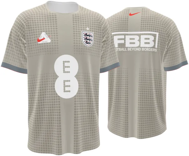 Camisa de pré-jogo da Inglaterra 2026 bege com blocos de trama, frente e costas