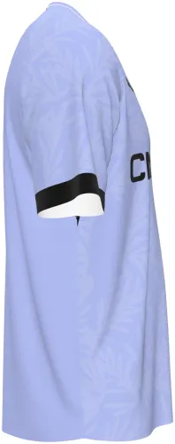 Camisa terceiro uniforme do Olympique de Marselha 2026 - 2027 lilás com folhagem tom sobre tom, frente e costas