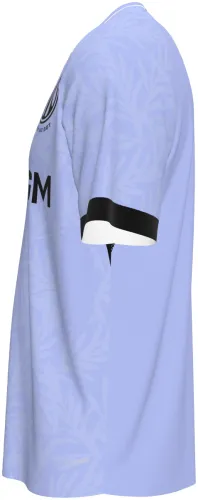 Camisa terceiro uniforme do Olympique de Marselha 2026 - 2027 lilás com folhagem tom sobre tom, frente e costas