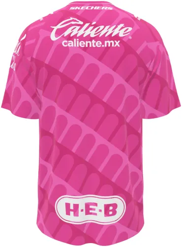Camisa de goleiro do Querétaro 2026 - 2027 rosa com arcos tom sobre tom, frente e costas