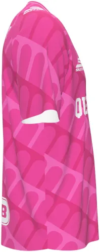Camisa de goleiro do Querétaro 2026 - 2027 rosa com arcos tom sobre tom, frente e costas